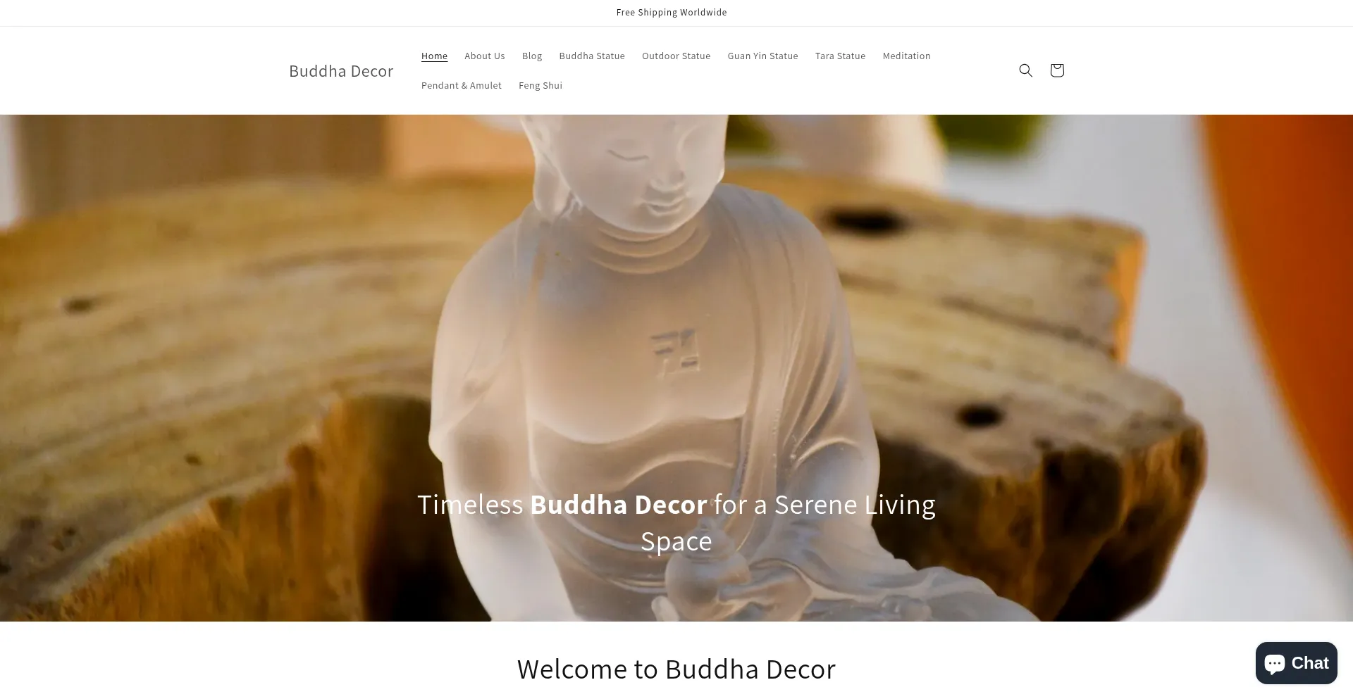 Website screenshot of Buddhadecoration.com