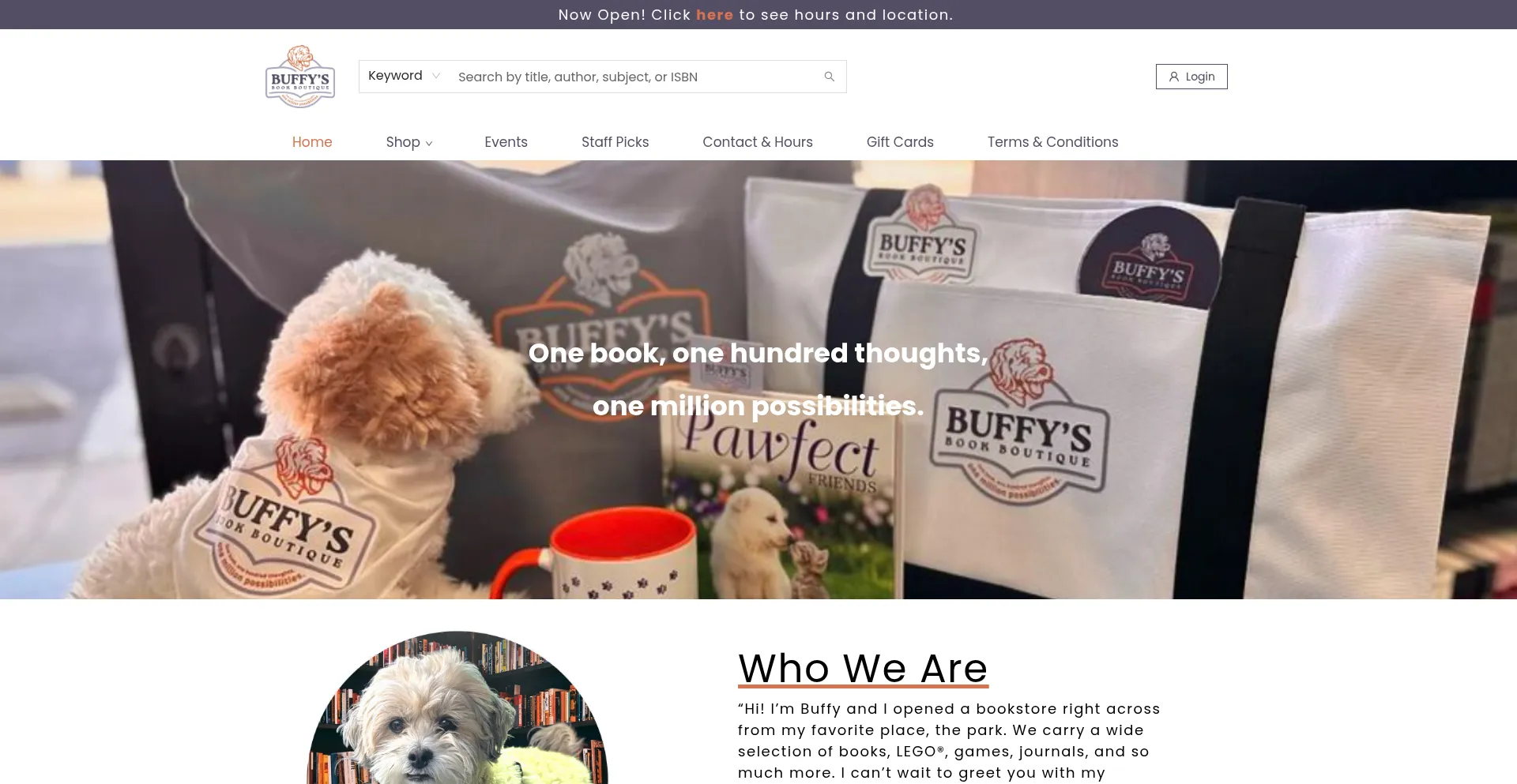 Website screenshot of Buffysbookboutique.com