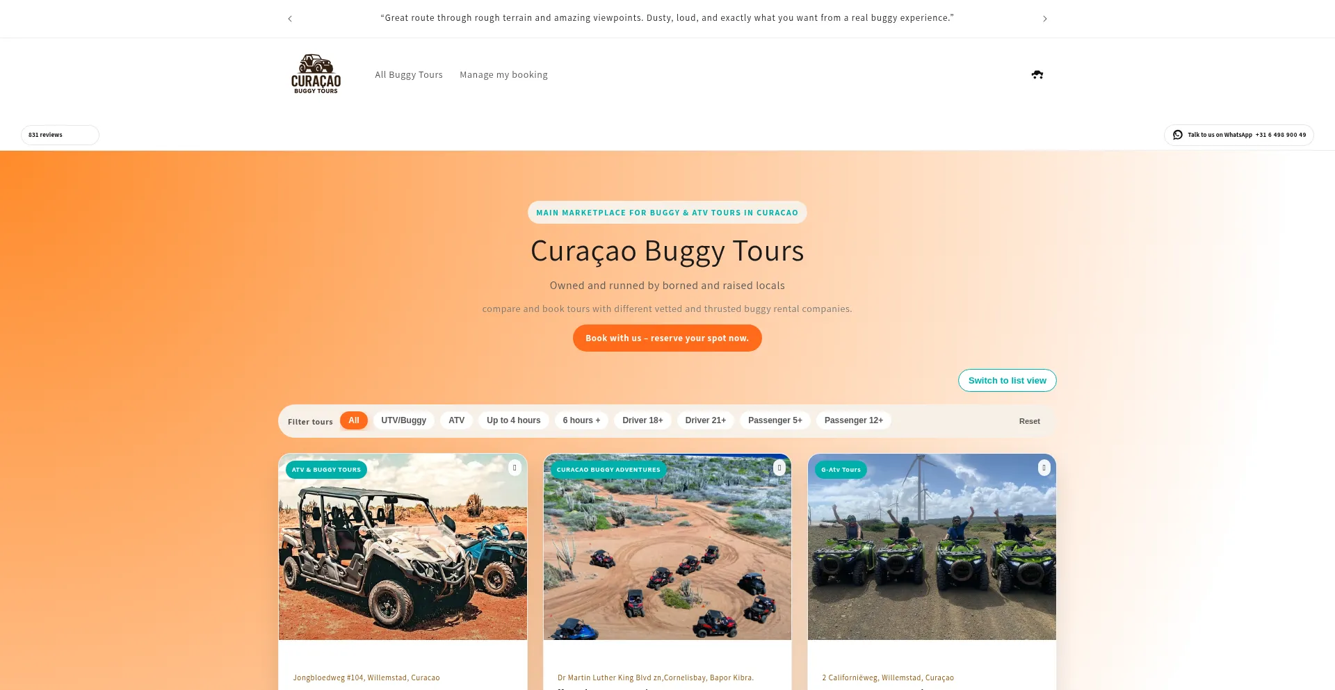 Buggytourscuracao.com