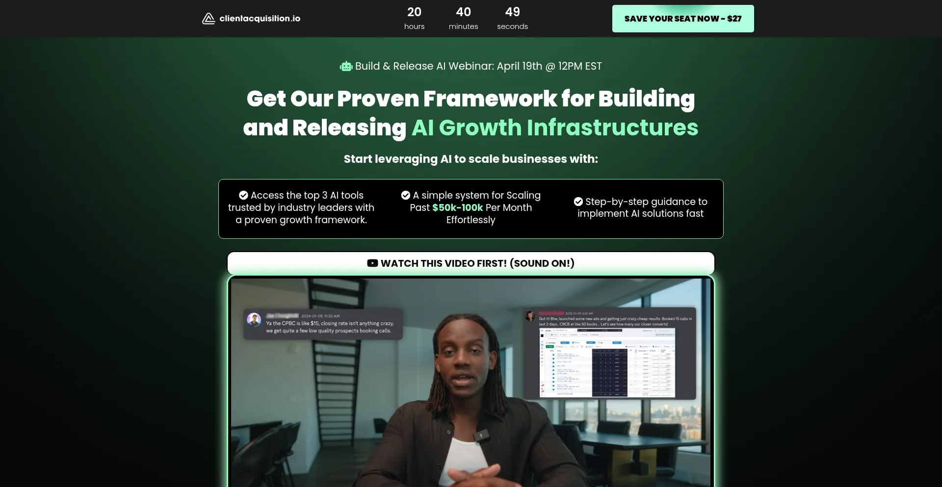 Website screenshot of Buildandrelease.ai