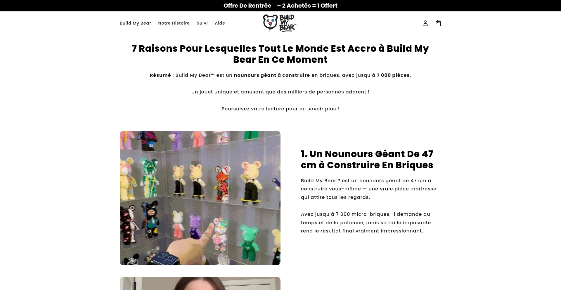 Website screenshot of Buildmybear.fr