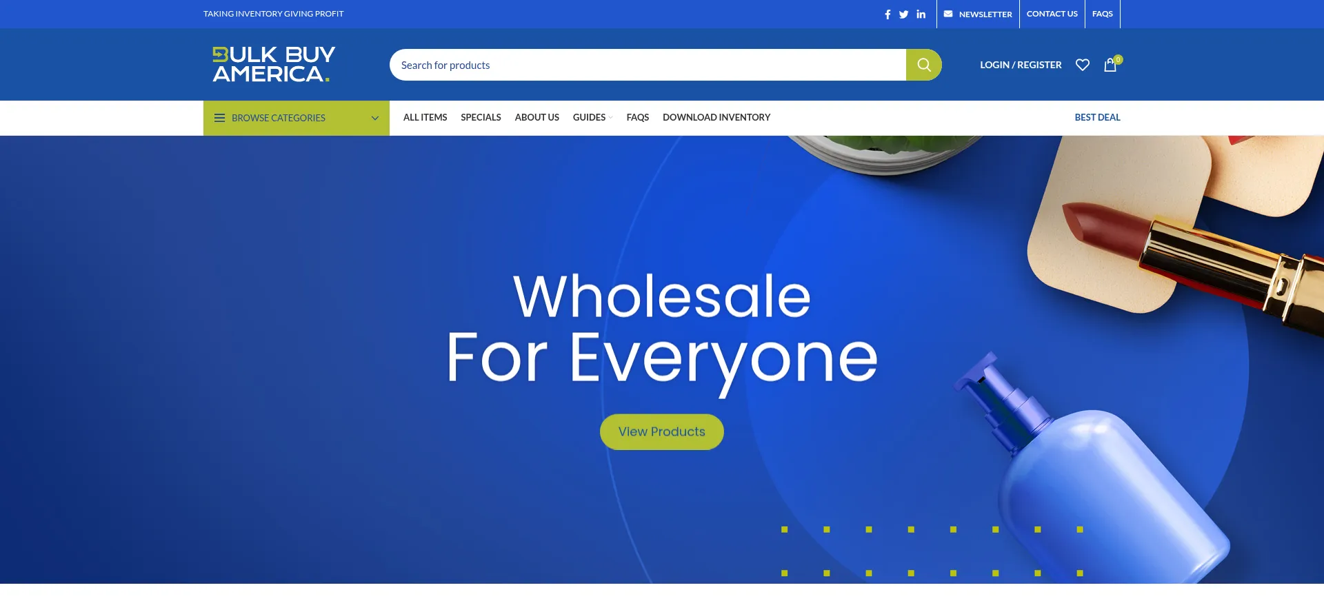 Website screenshot of Bulkbuyamerica.com