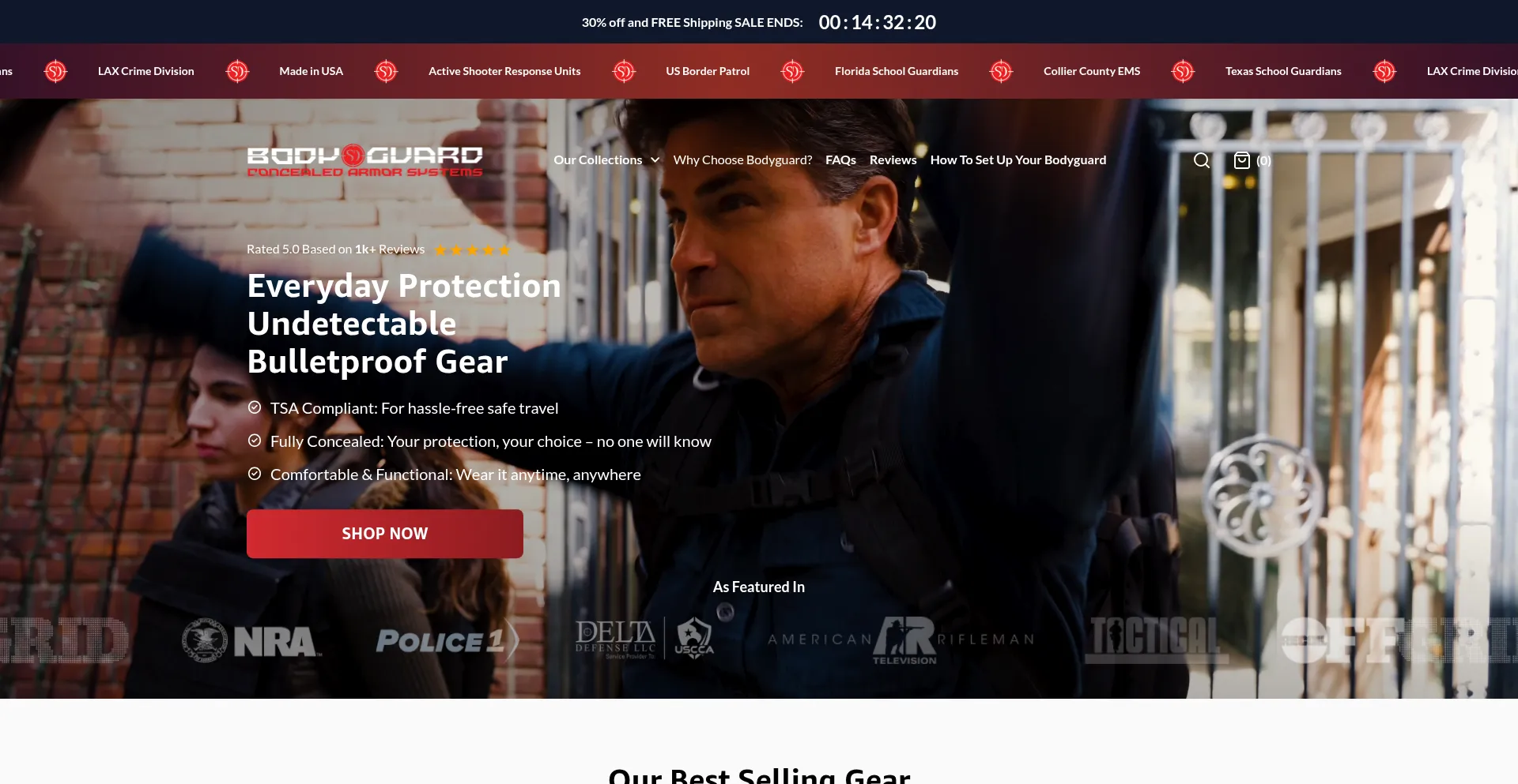 Website screenshot of Bulletproofbodyguard.com