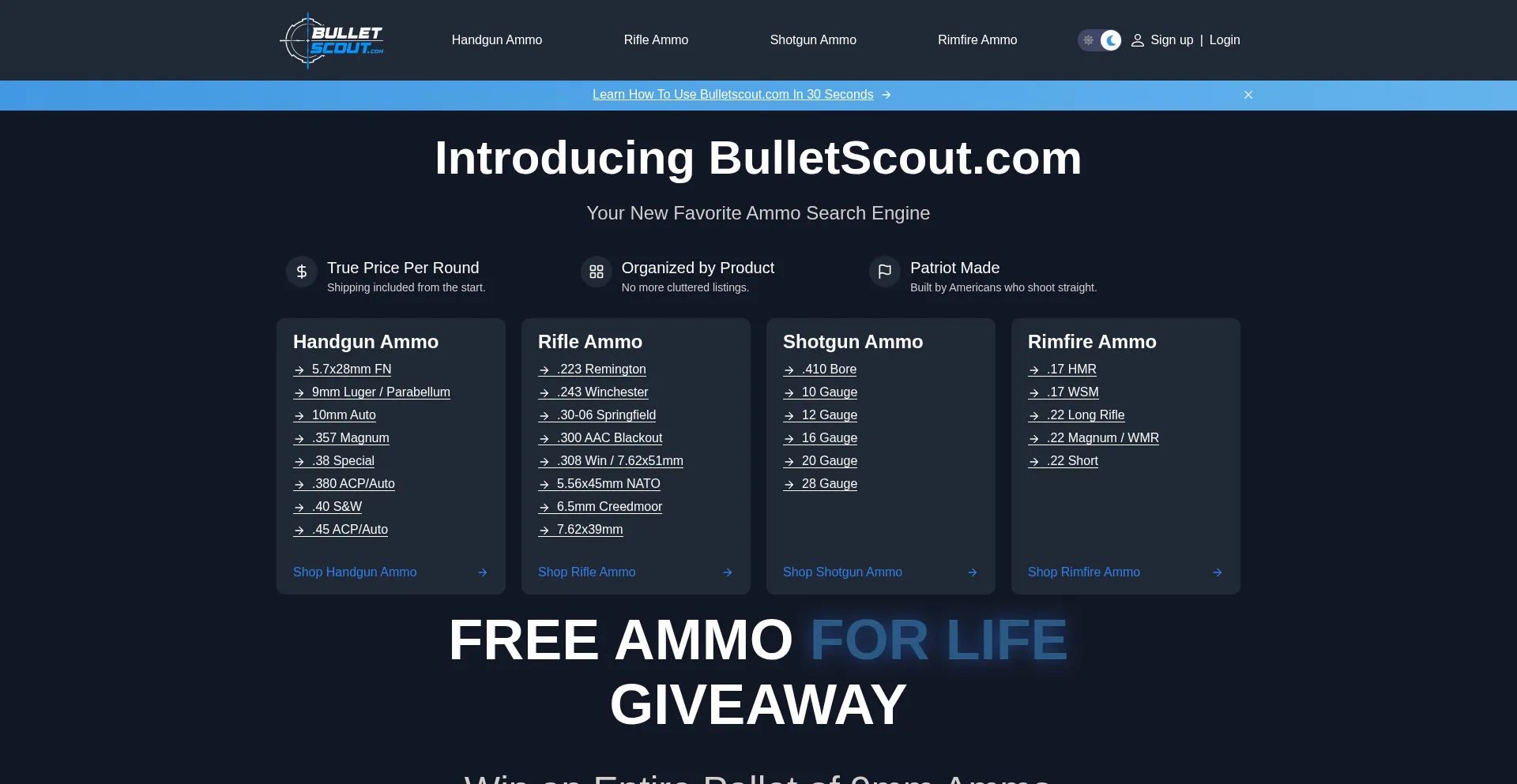 Bulletscout.com Screenshot