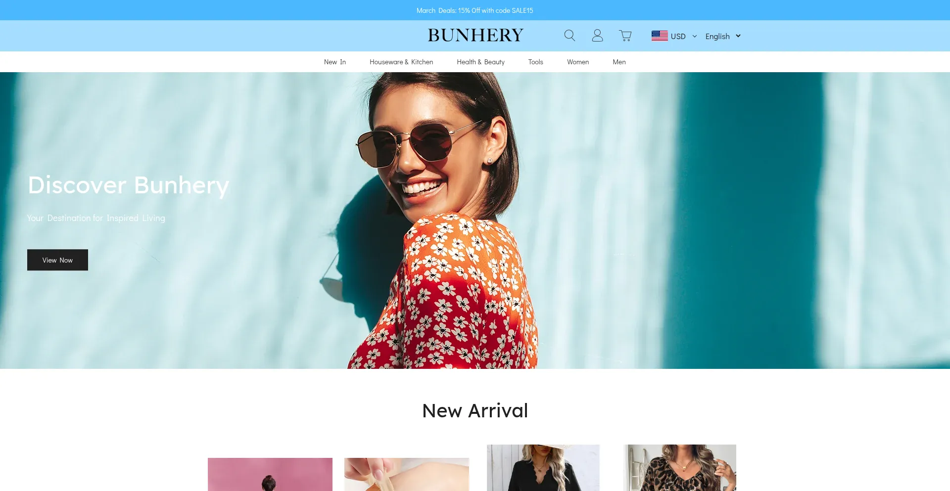 Website screenshot of Bunhery.com