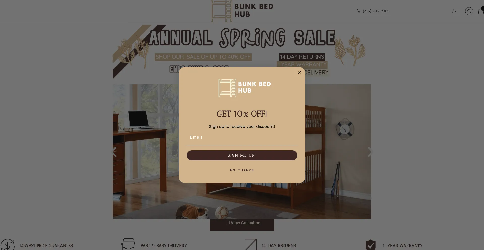 Website screenshot of Bunkbedhub.com
