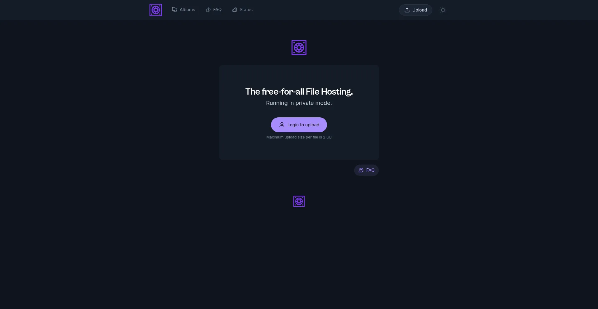 Website screenshot of Bunkr.fi