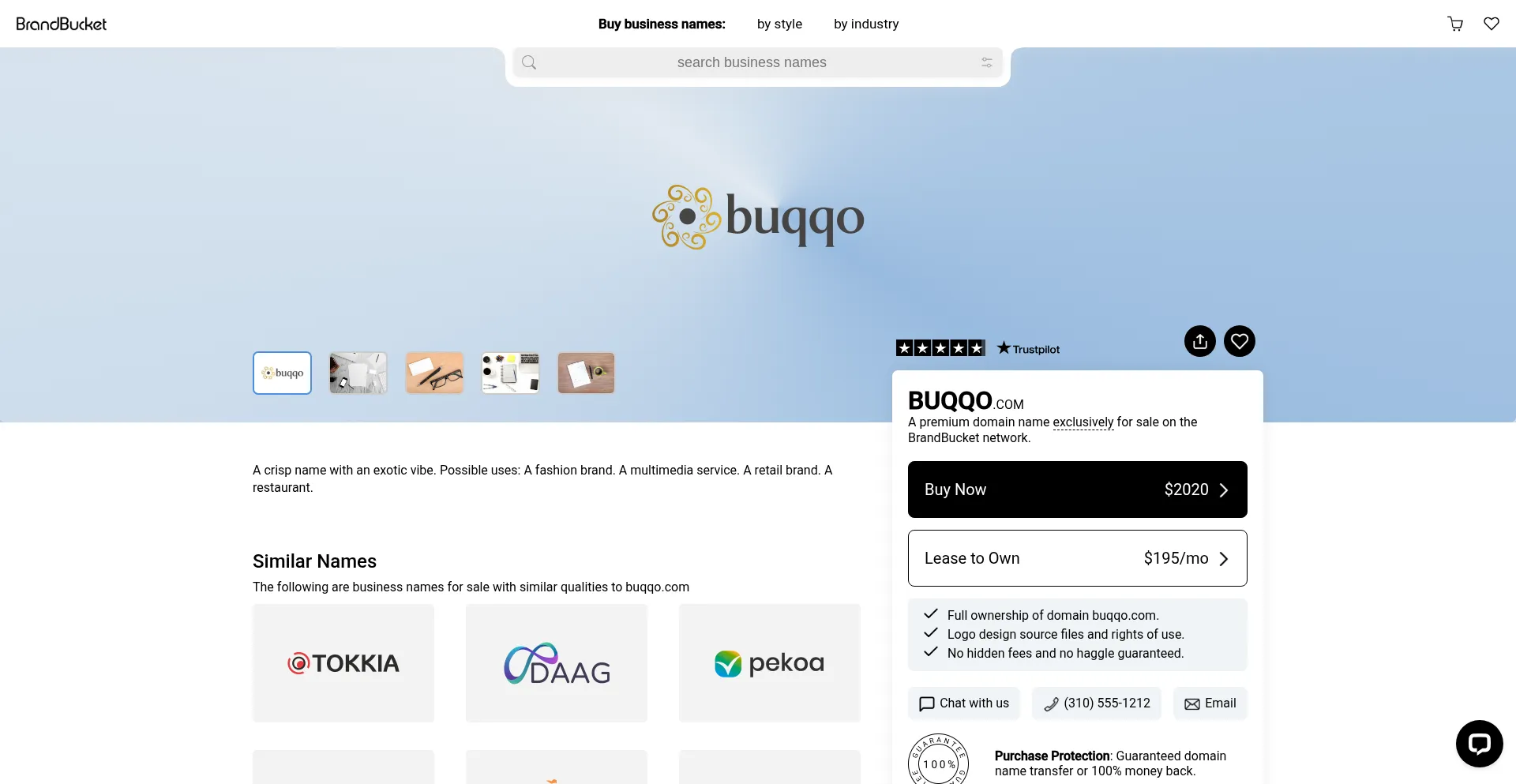 Website screenshot of Buqqo.com