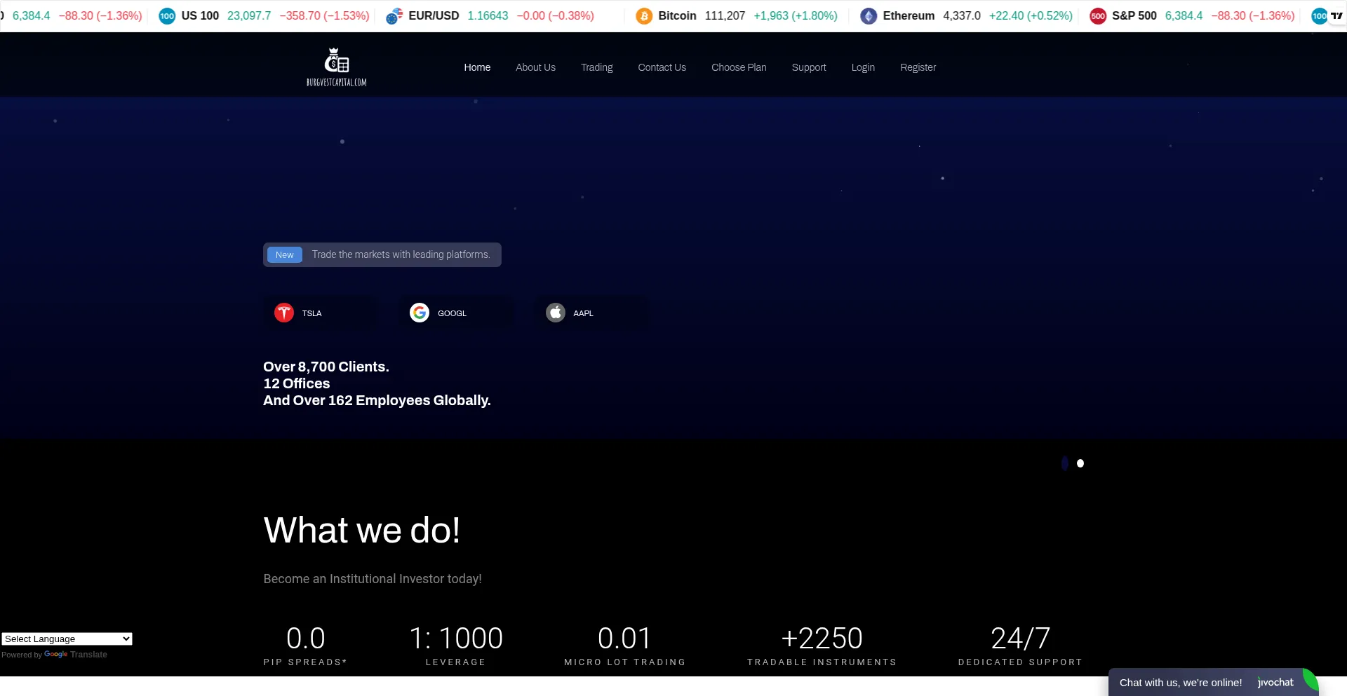 Website screenshot of Burgvescapital.com