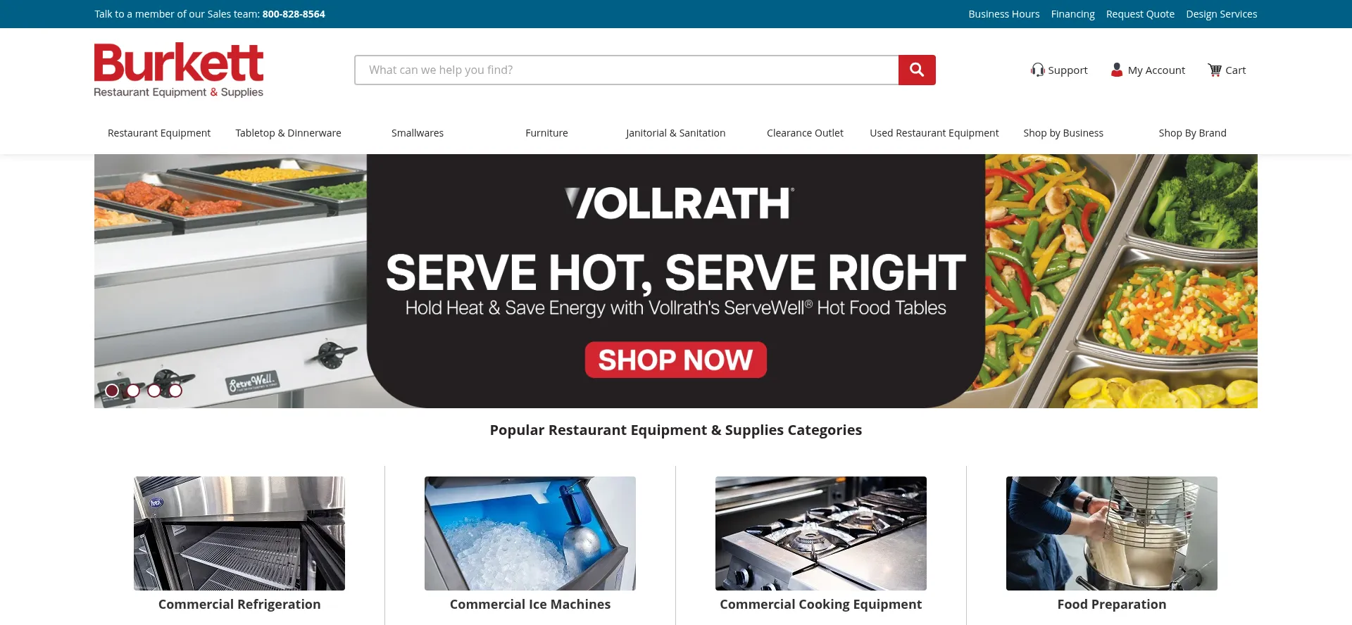 Website screenshot of Burkett.com