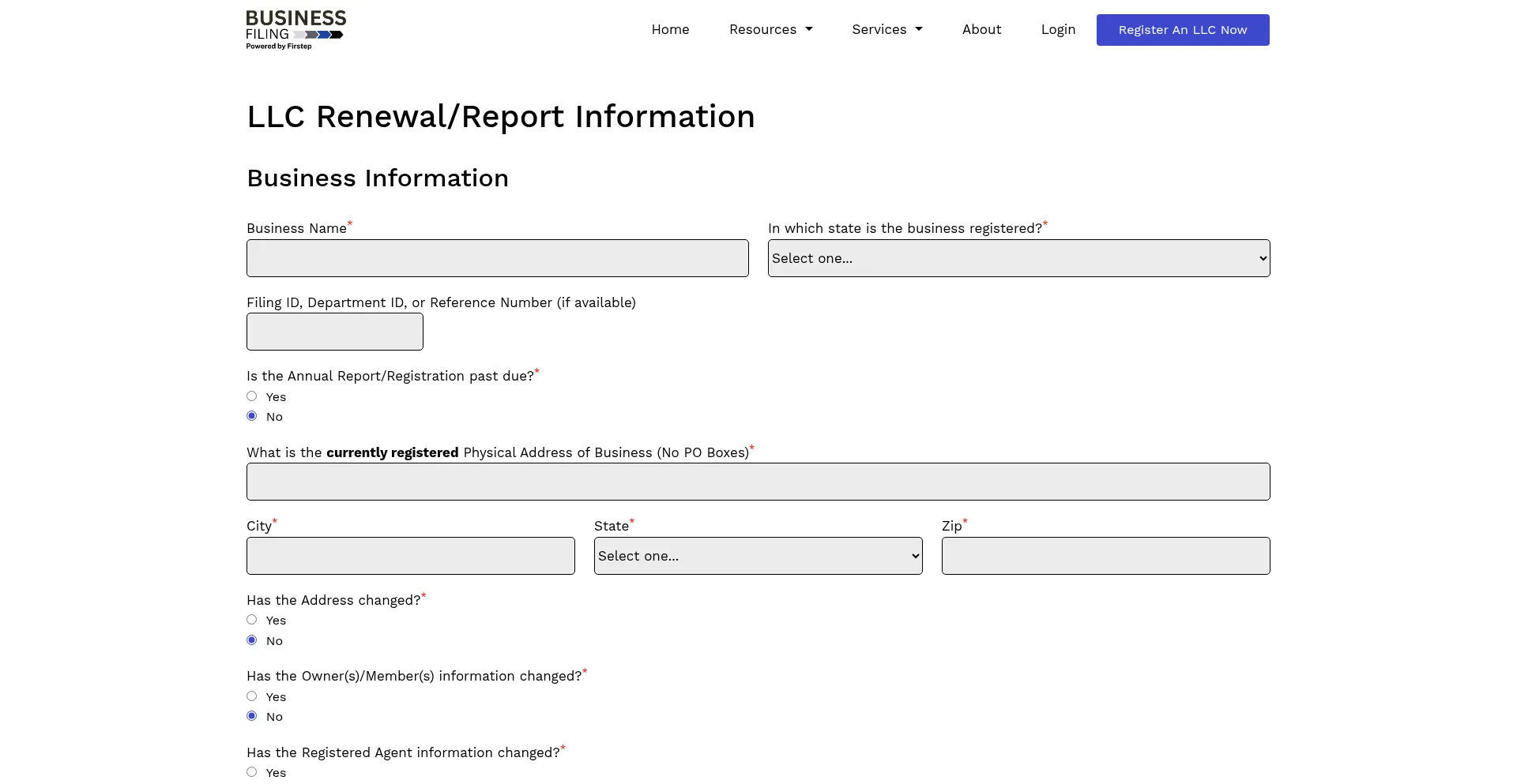 Website screenshot of Busfile.org