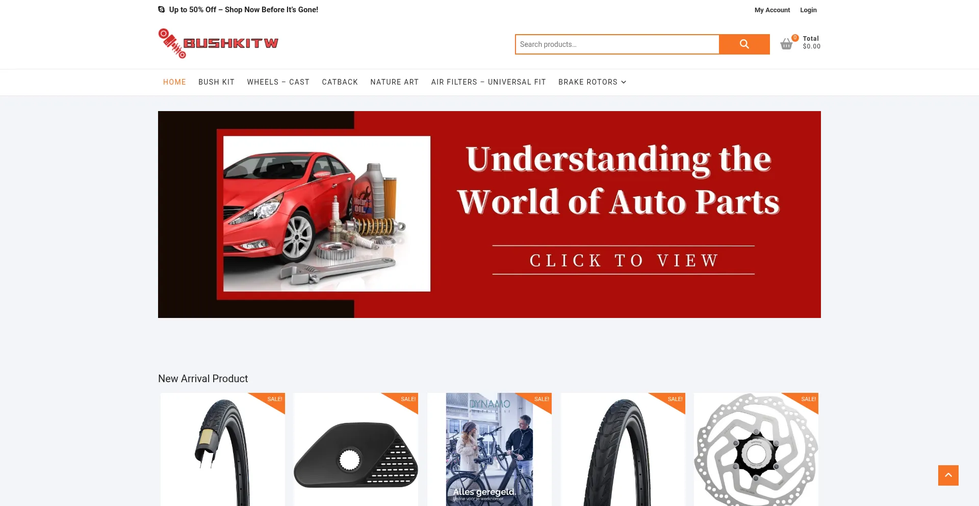 Website screenshot of Bushkitw.com