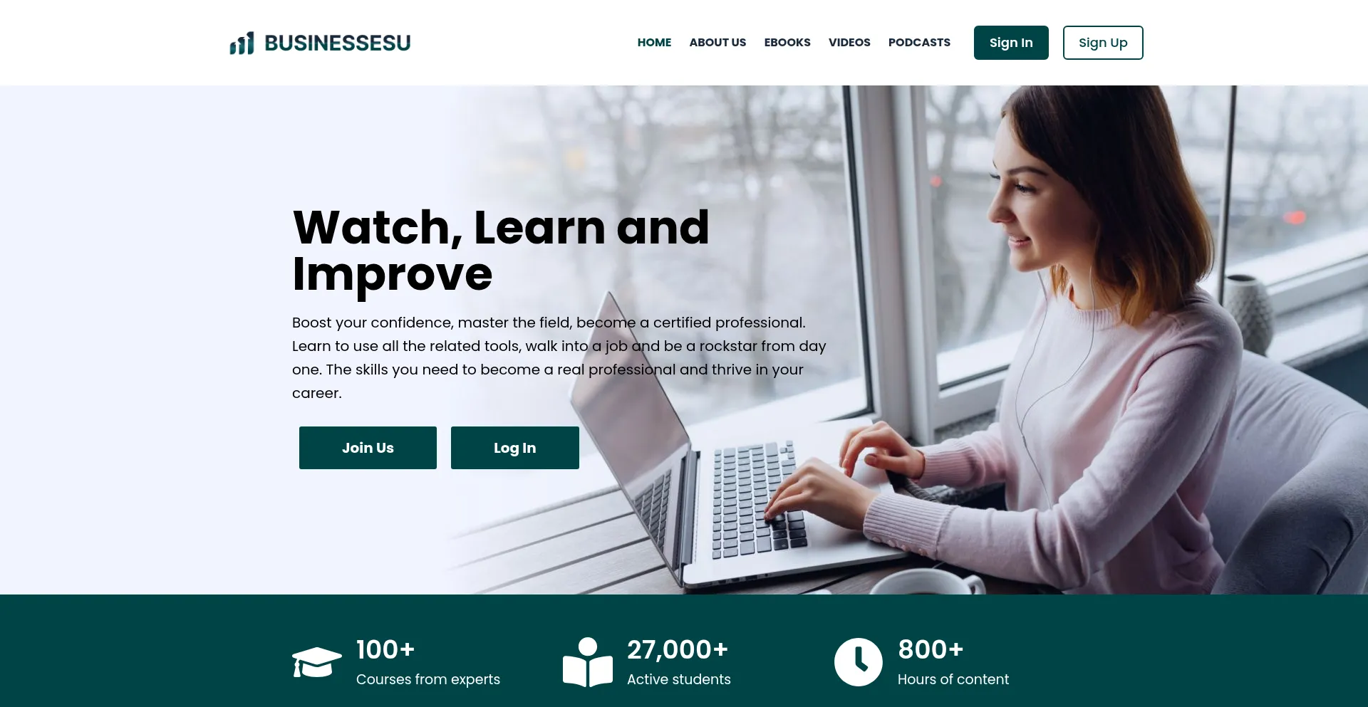 Website screenshot of Businessesu.com