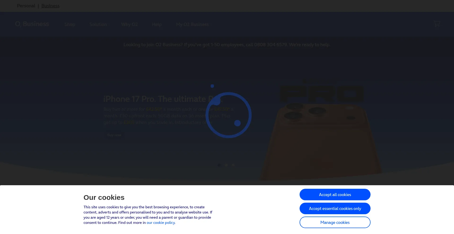 Businessshop.o2.co.uk Screenshot
