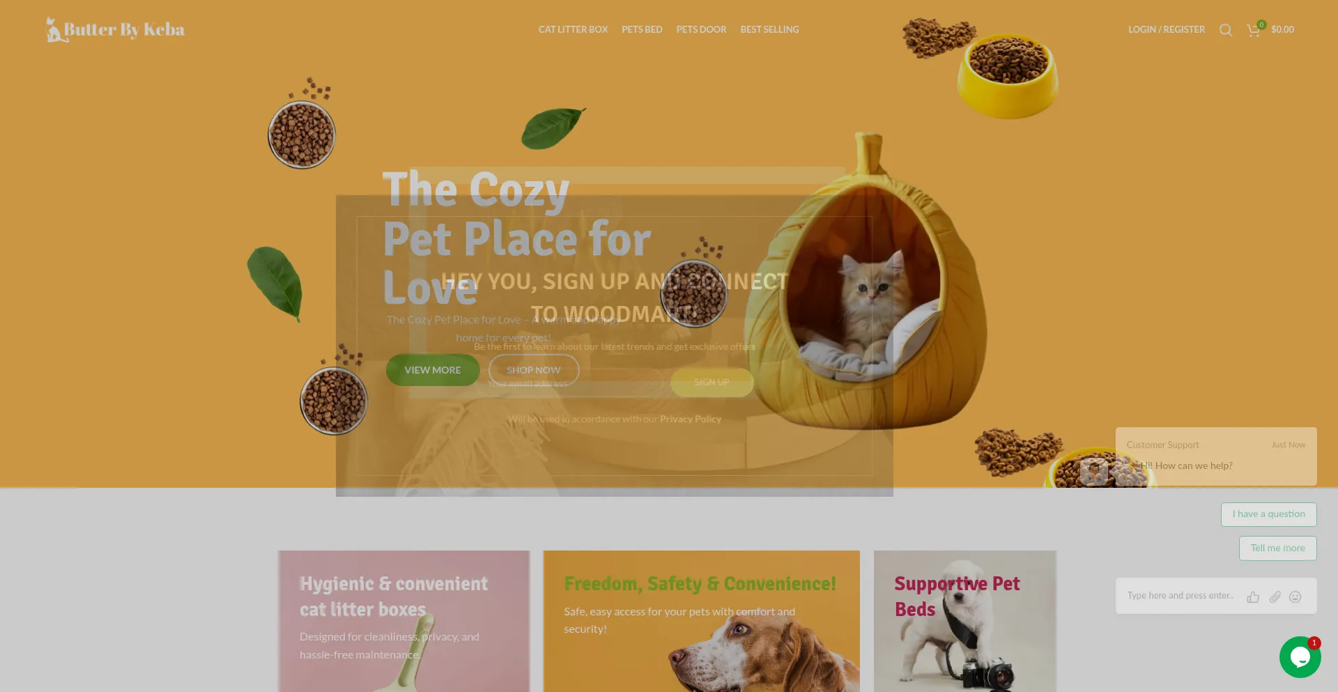 Website screenshot of Butterbykiba.com