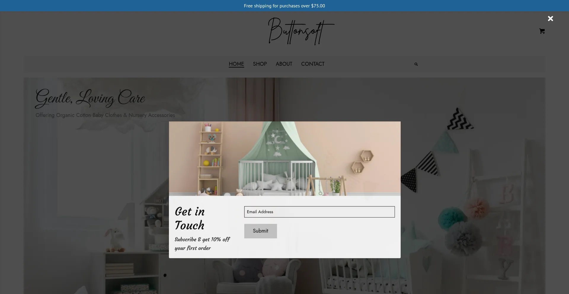 Website screenshot of Buttonsoftshop.com