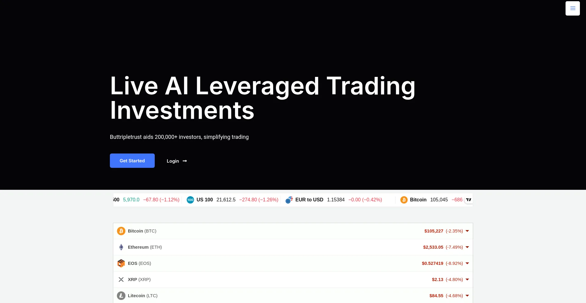 Website screenshot of Buttripletrust.online