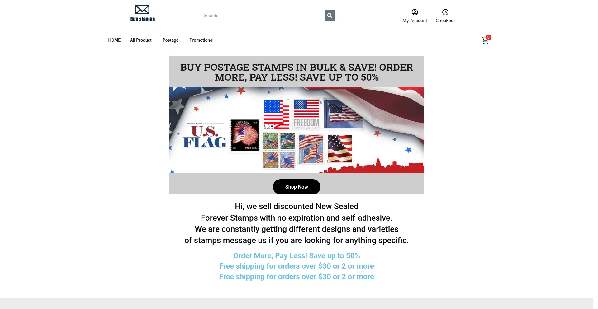 Website screenshot of Buy-stampsdis.com