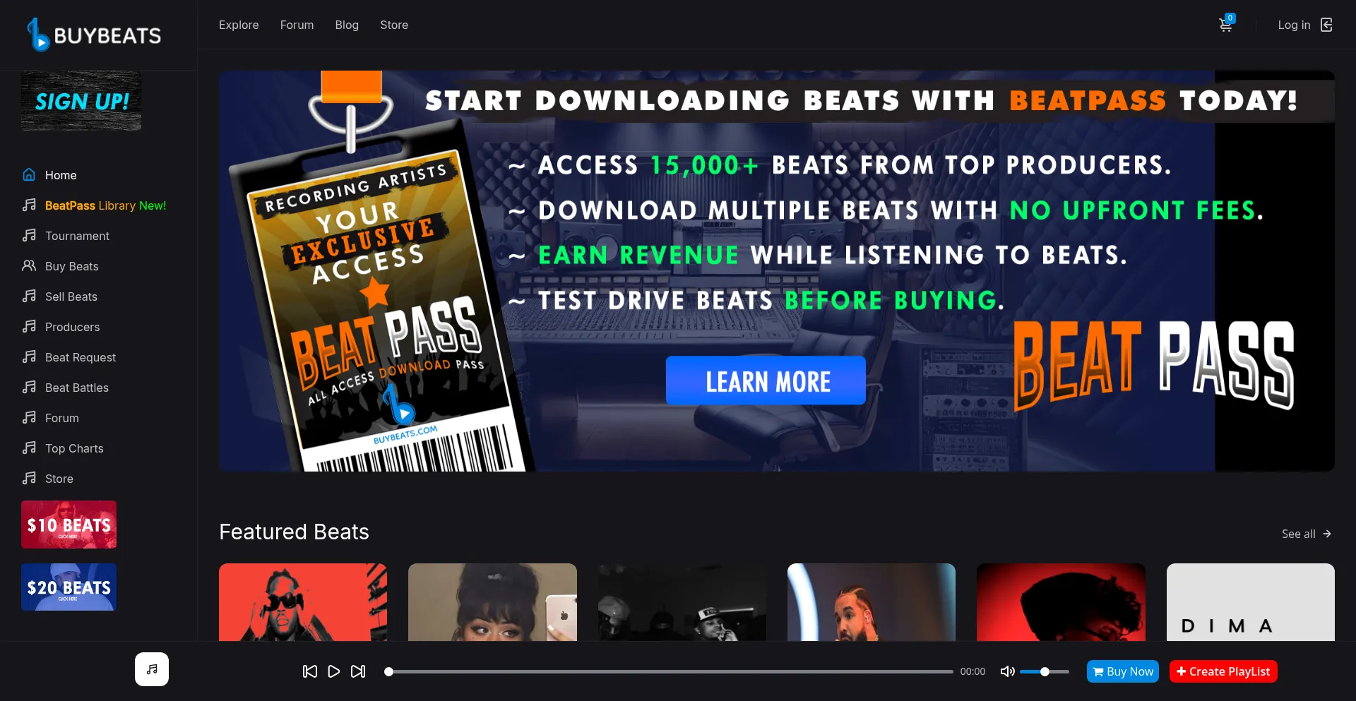 Buybeats.com Screenshot