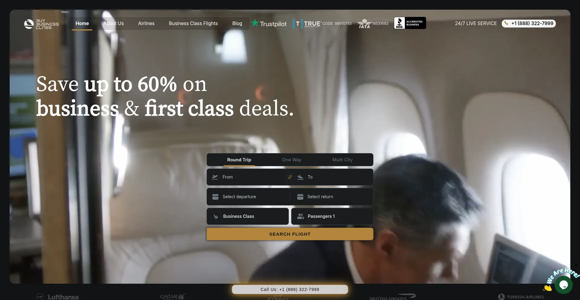 Buybusinessclass.com Screenshot