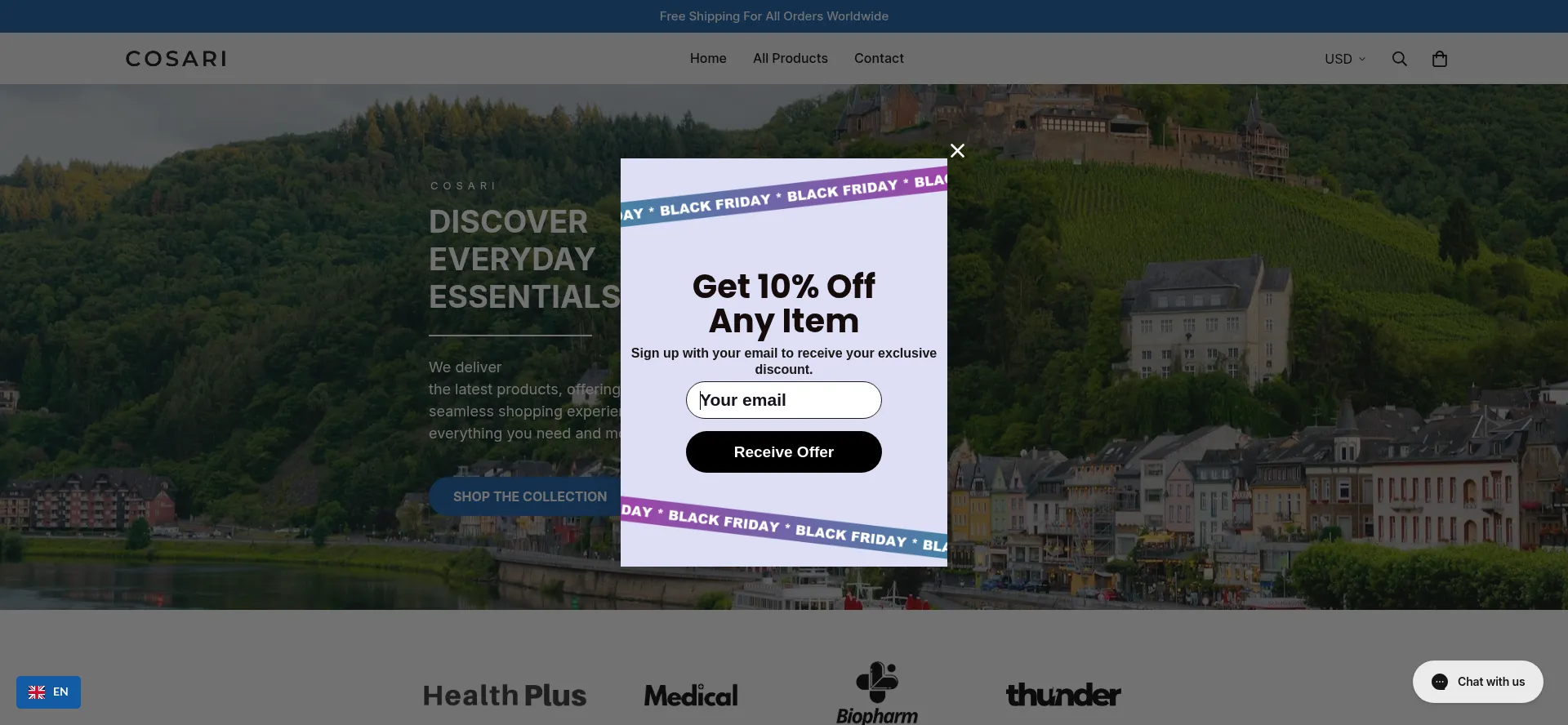 Website screenshot of Buycosari.com