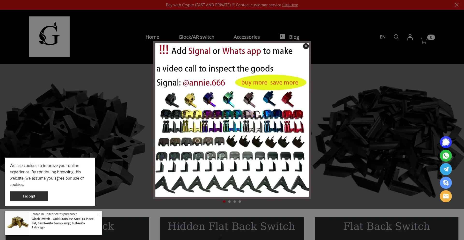 Website screenshot of Buygswitch.com