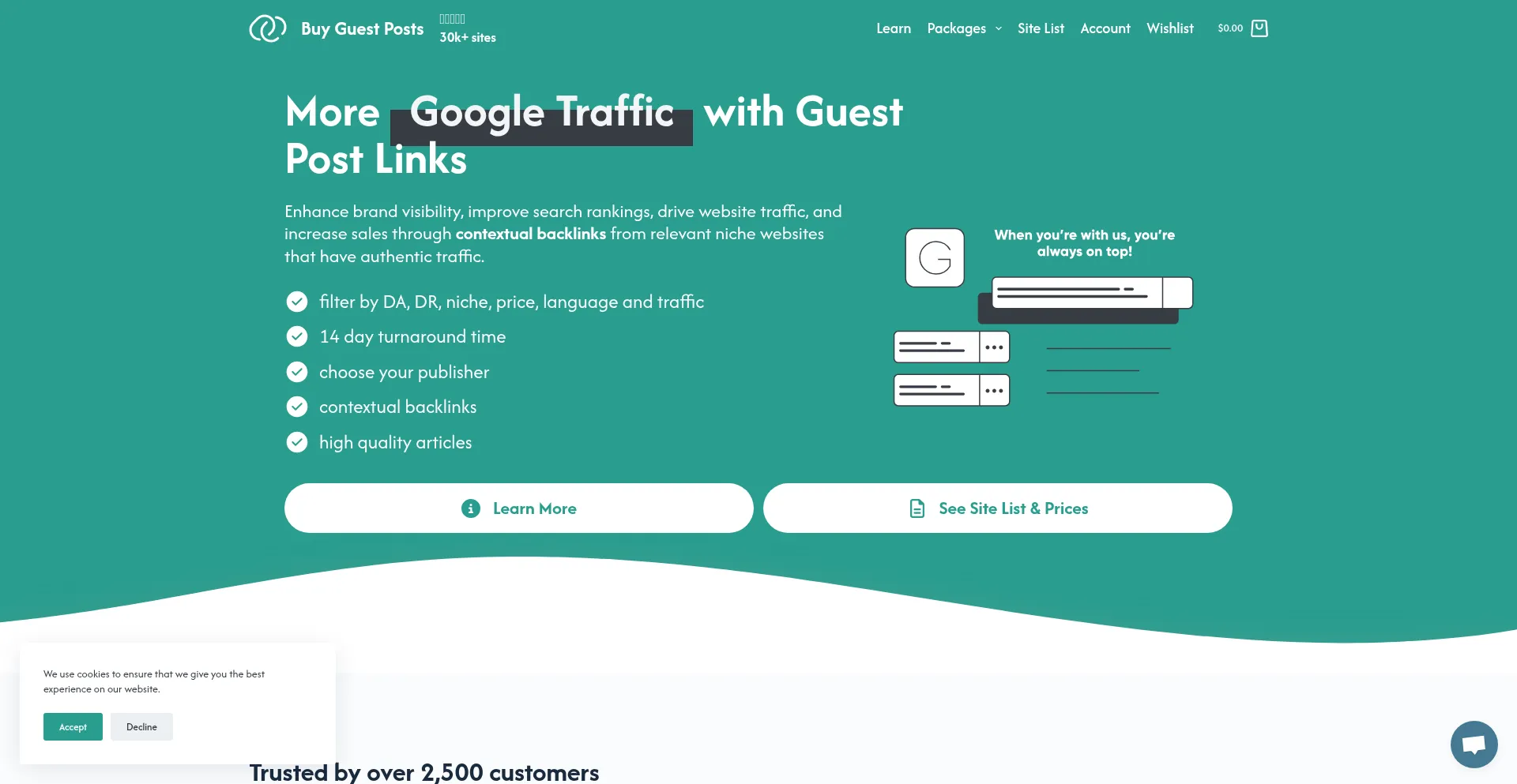 Website screenshot of Buyguestposts.org
