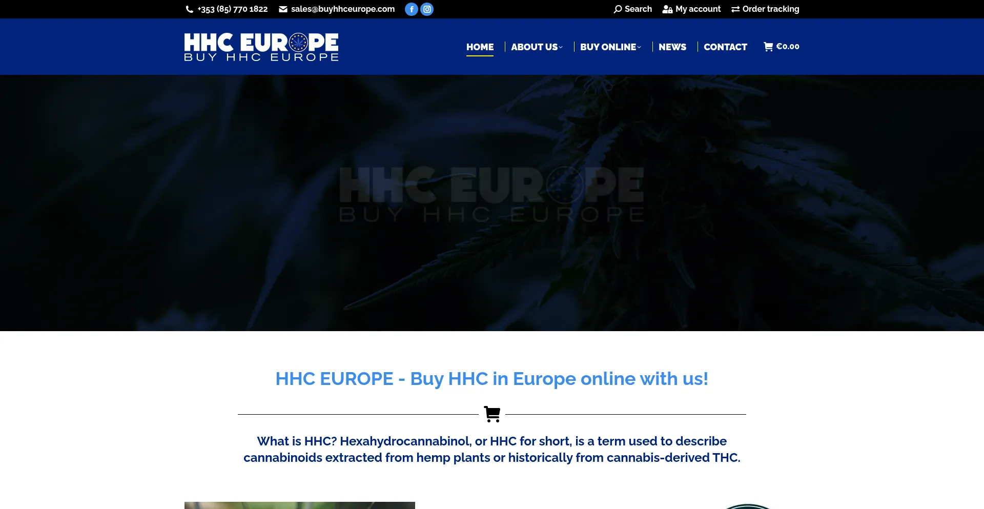 Website screenshot of Buyhhceurope.com