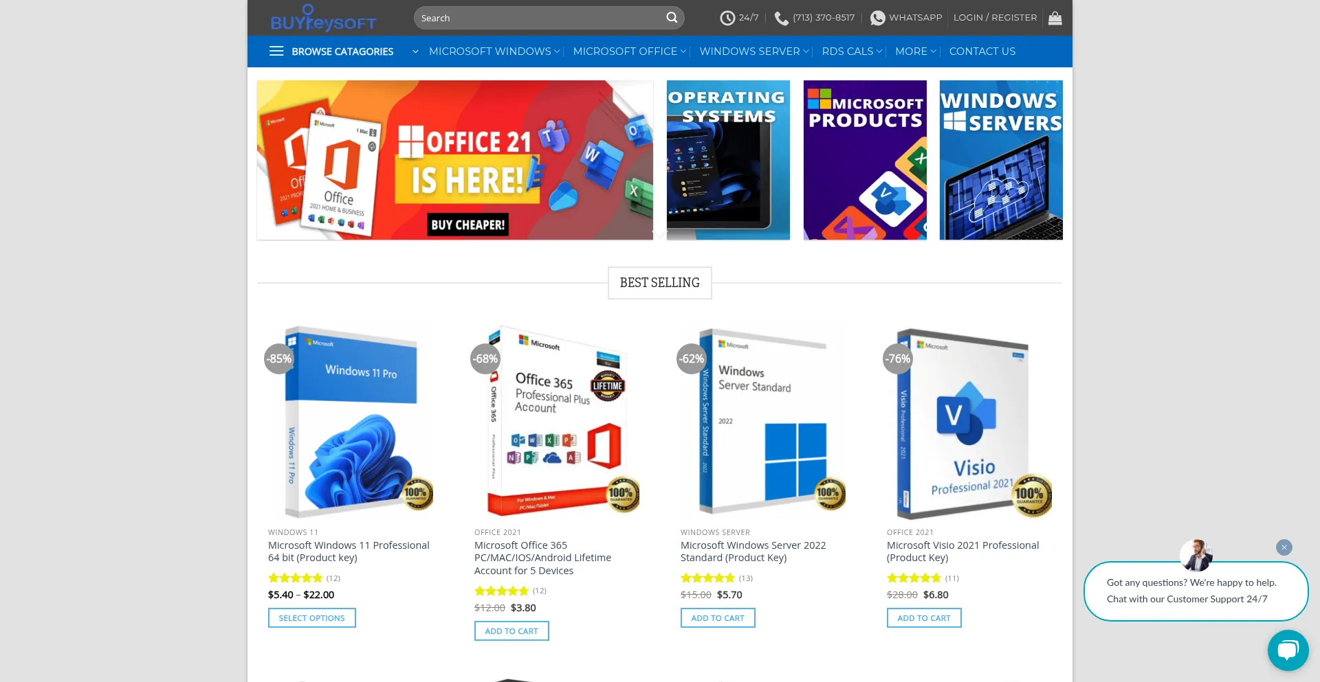 Website screenshot of Buykeysoft.com