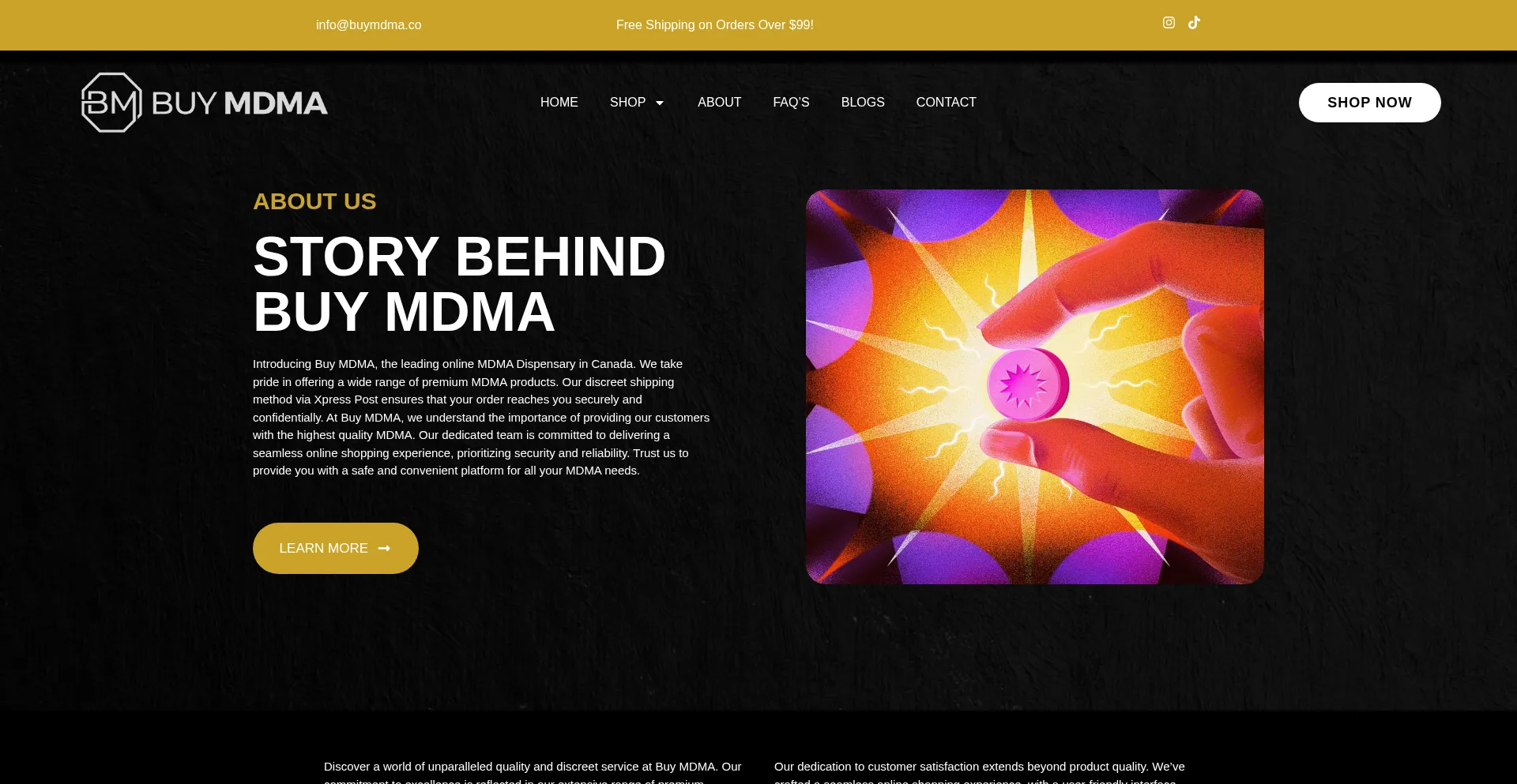 Website screenshot of Buymdma.ca