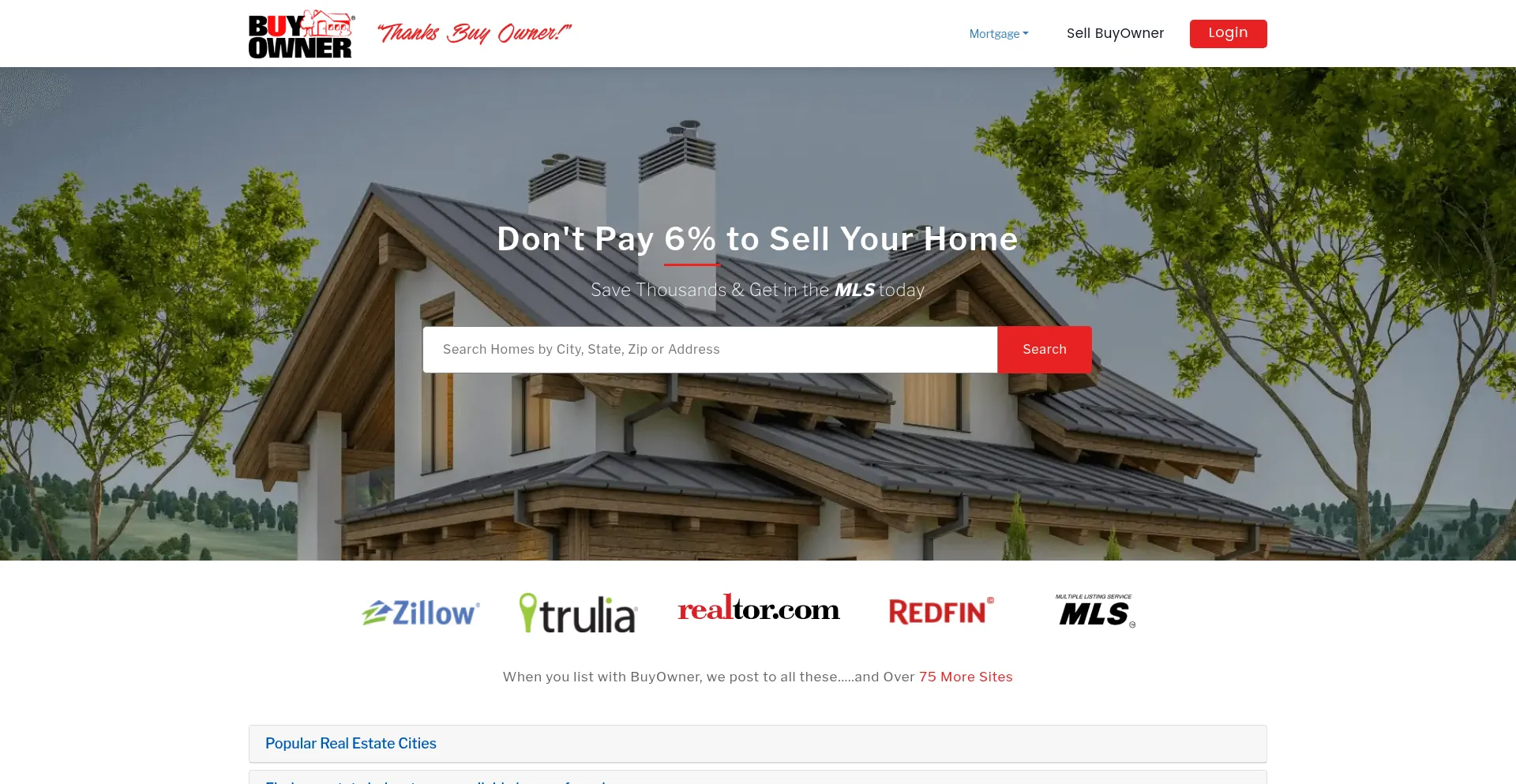 Website screenshot of Buyowner.com