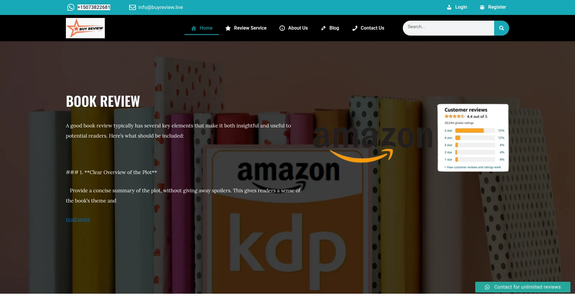 Website screenshot of Buyreview.live