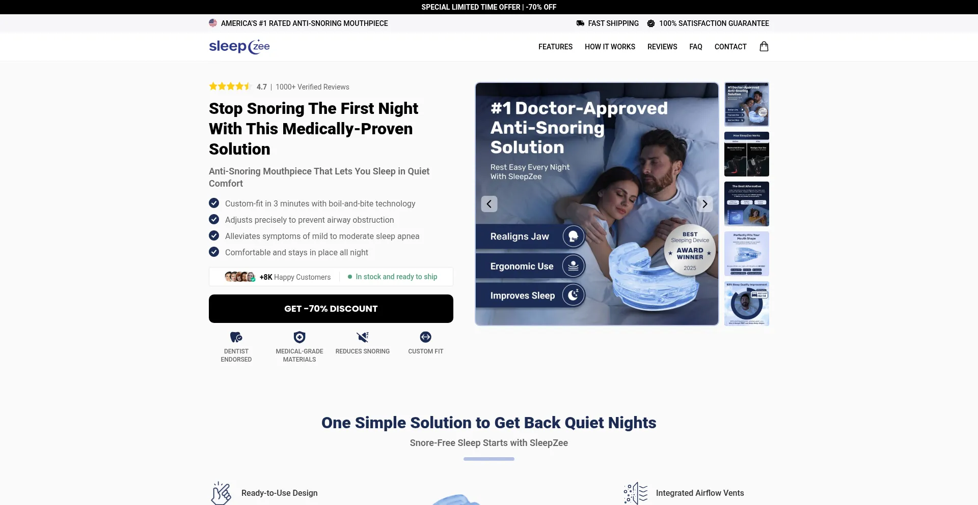 Buysleepzee.com Screenshot