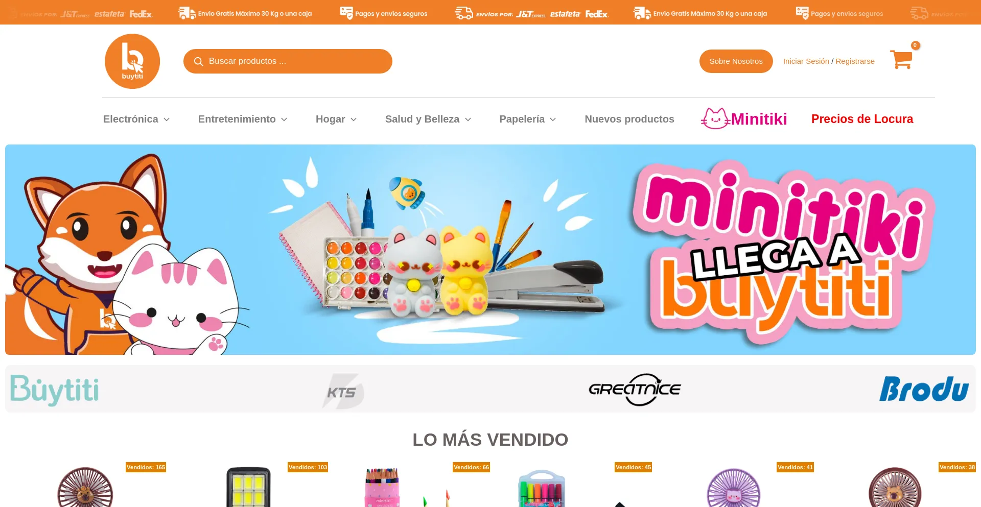 Website screenshot of Buytiti.com