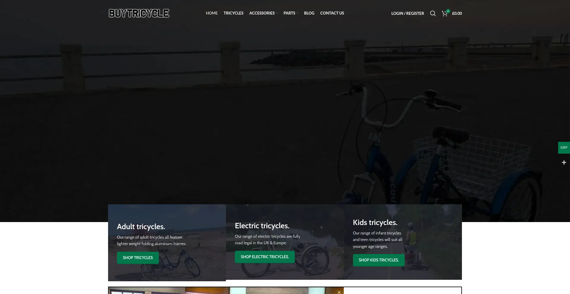 Buytricycle.co.uk Screenshot