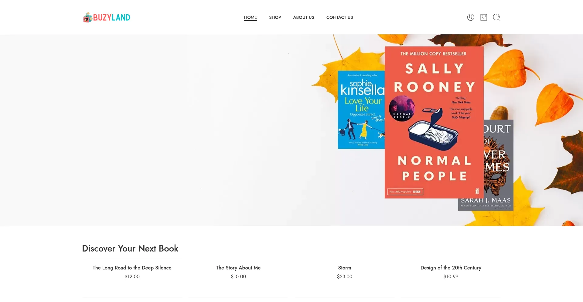 Website screenshot of Buzyland.com