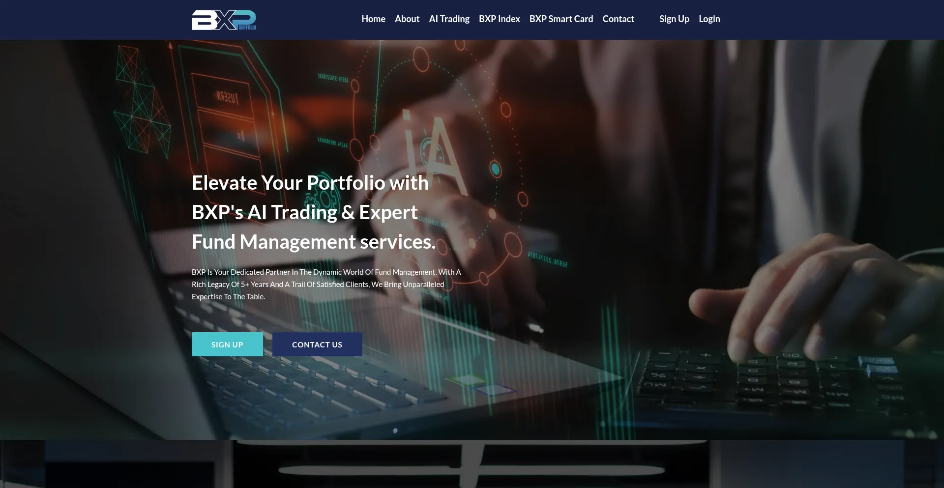 Website screenshot of Bxpportfolio.com