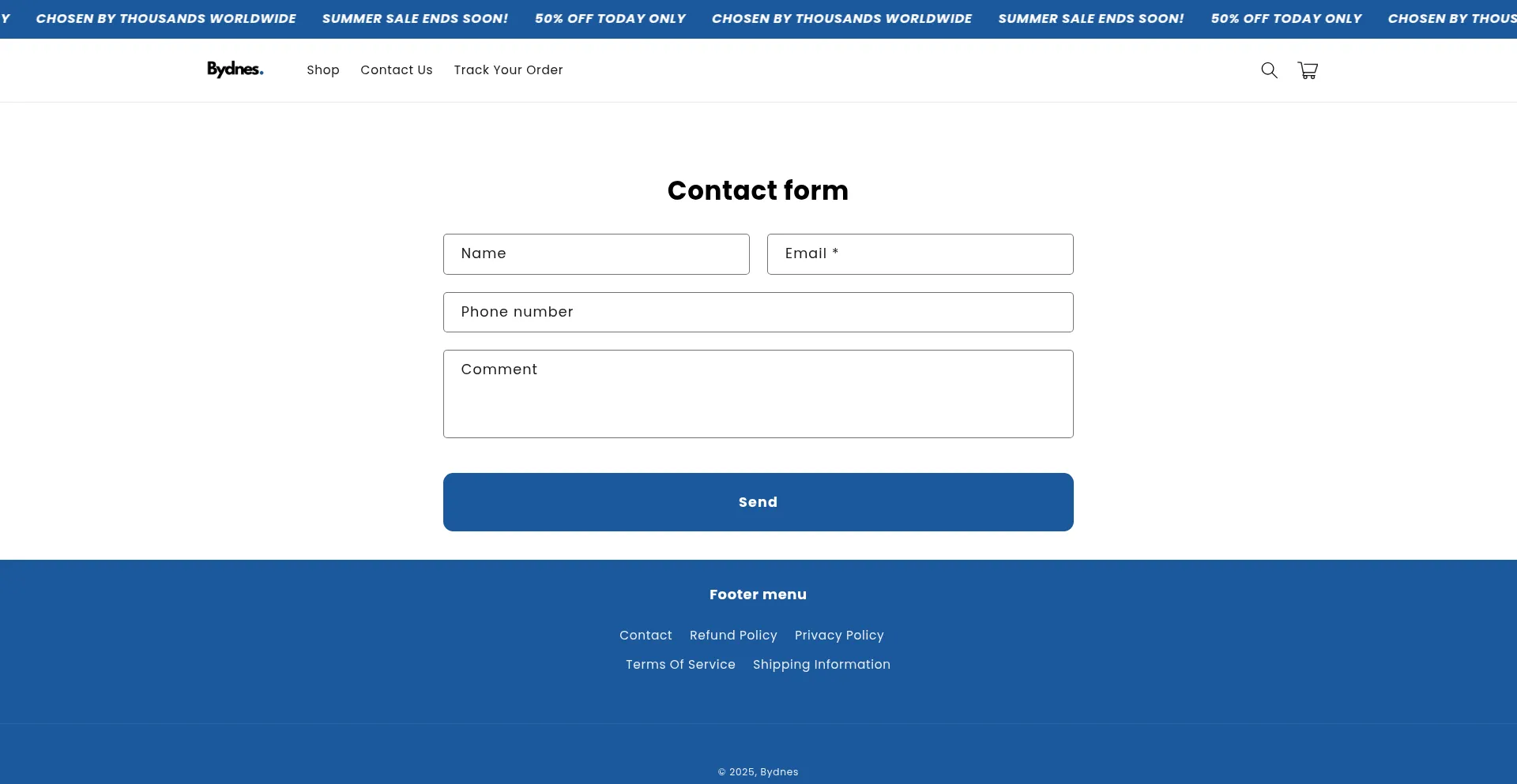 Website screenshot of Bydnes.com