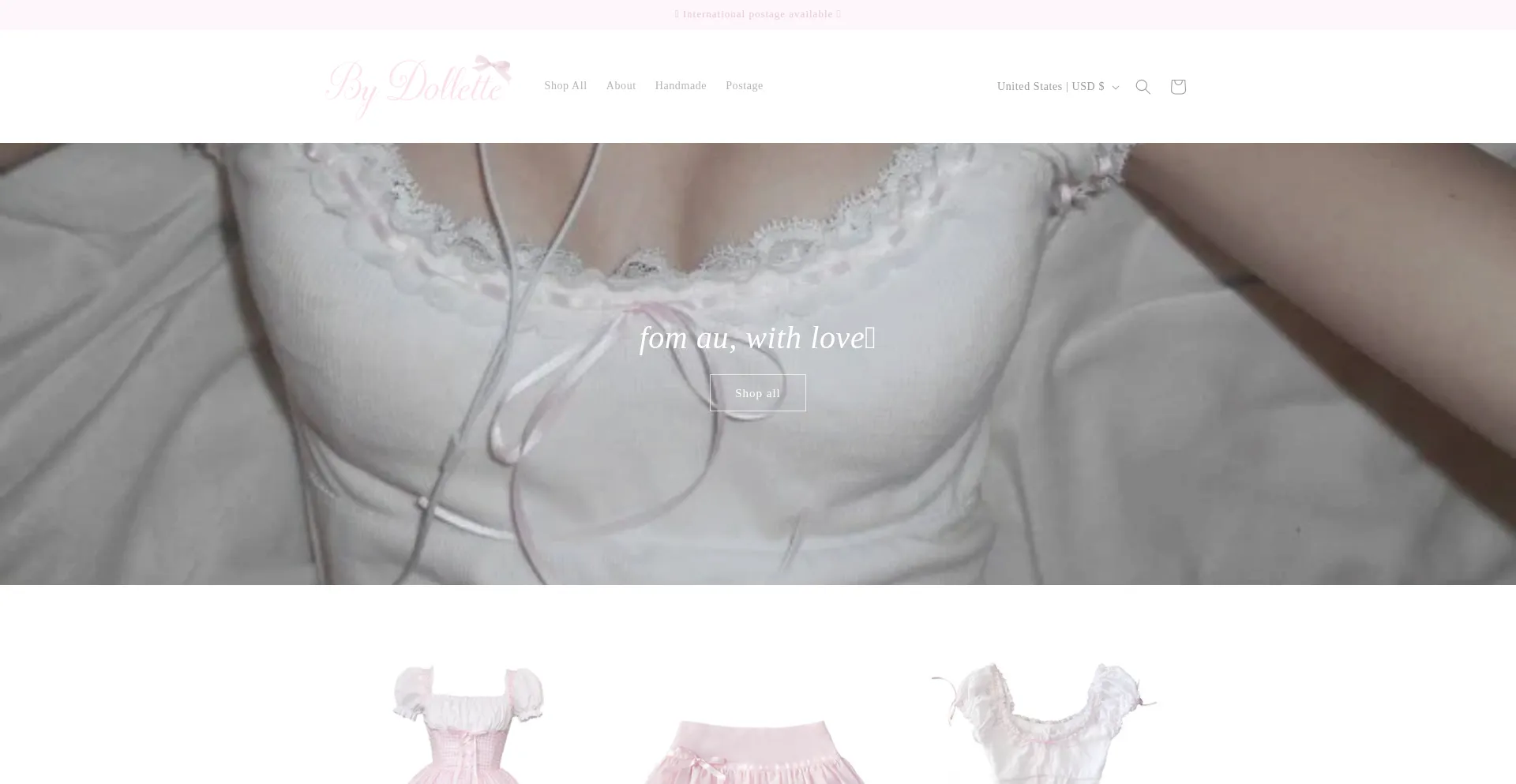 Website screenshot of Bydollette.com