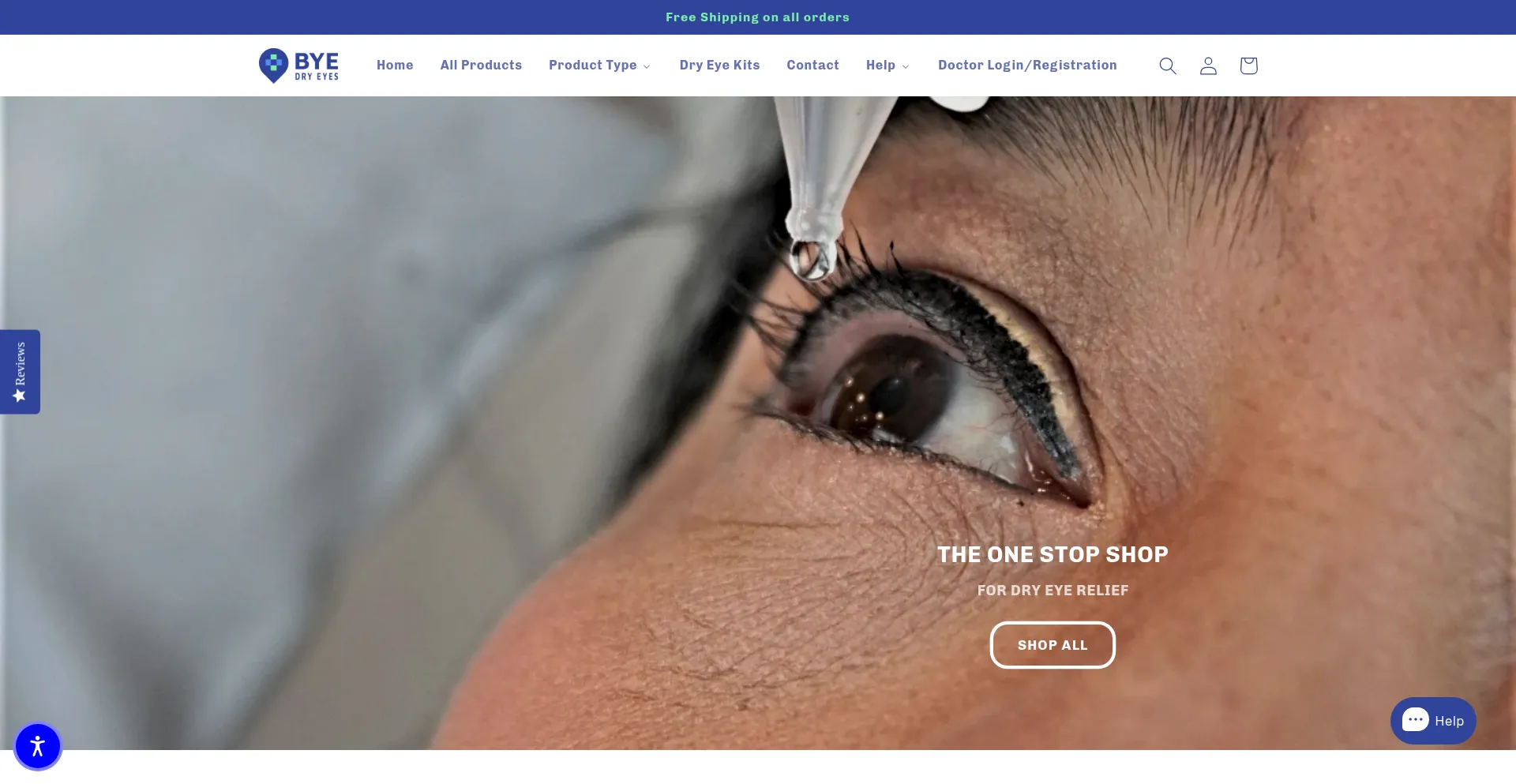 Website screenshot of Byedryeyes.com