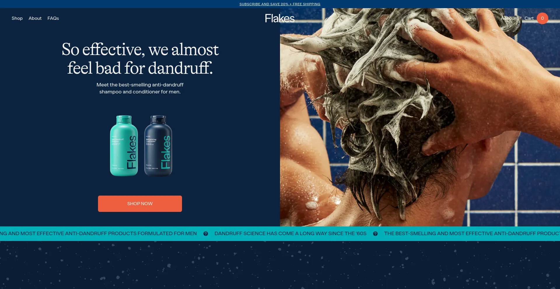 Website screenshot of Byeflakes.com
