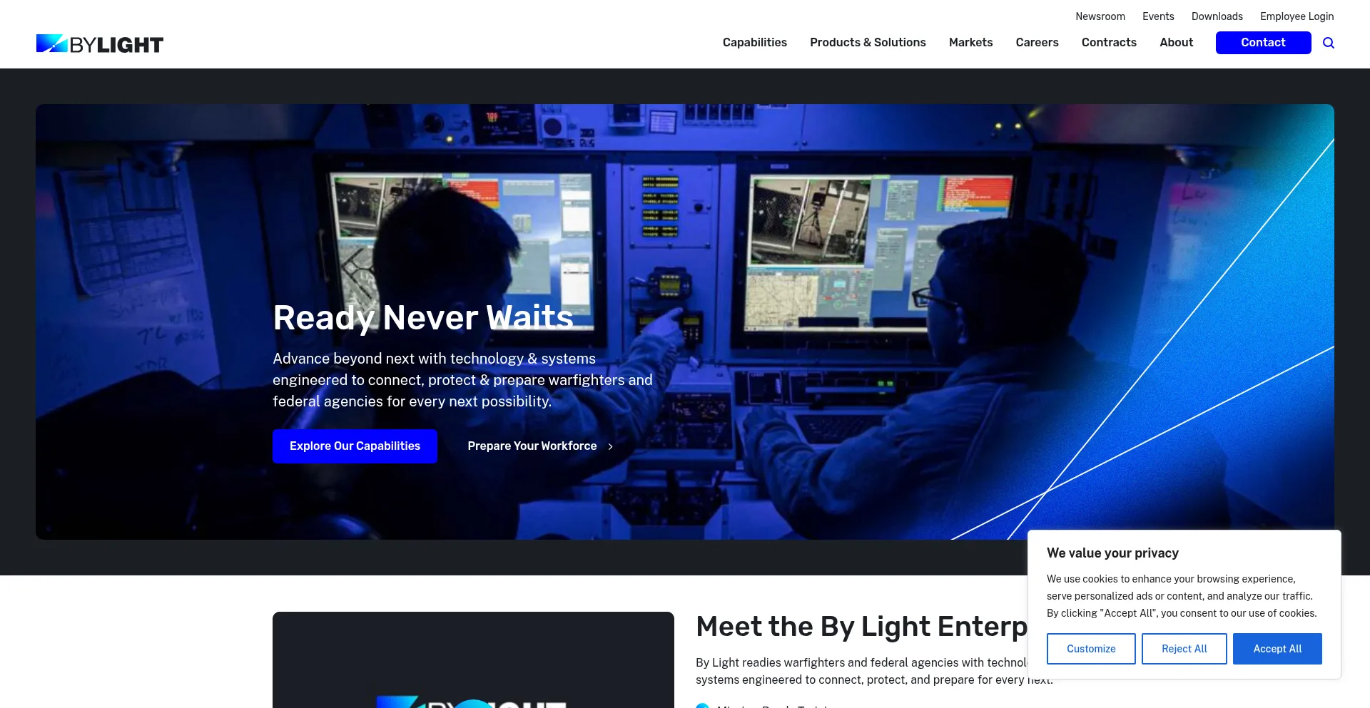 Website screenshot of Bylight.com