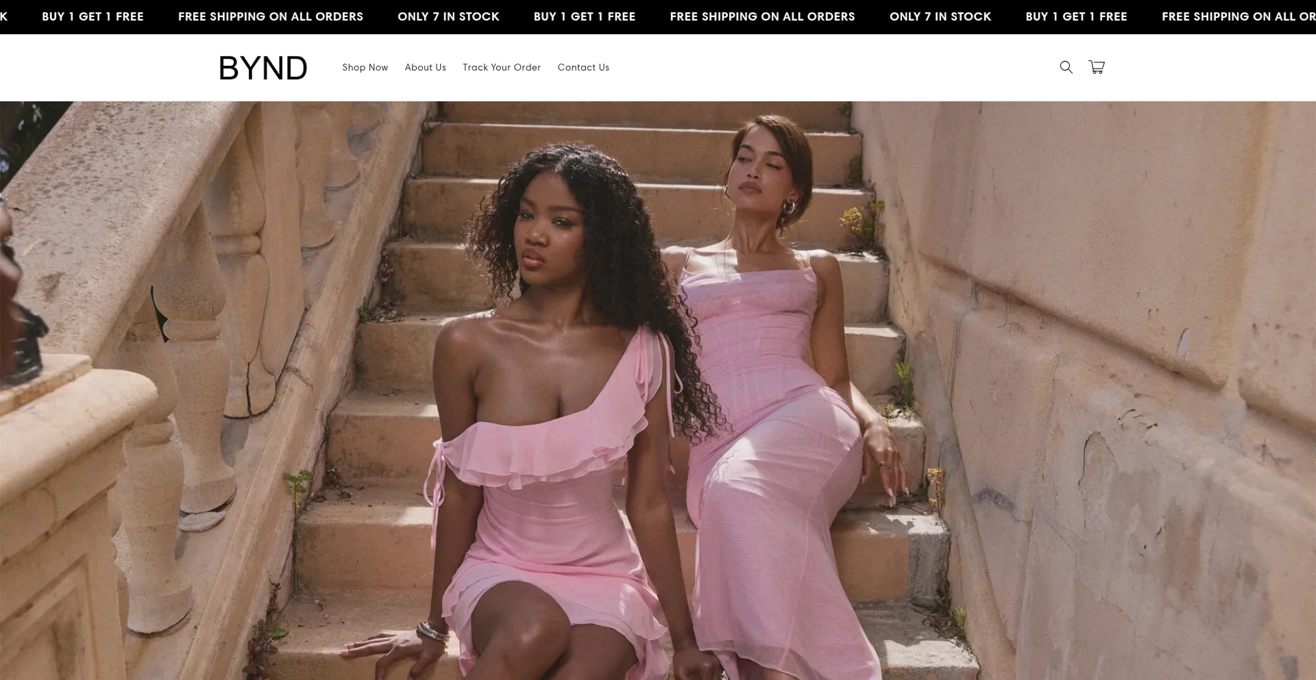 Website screenshot of Byndfashion.shop