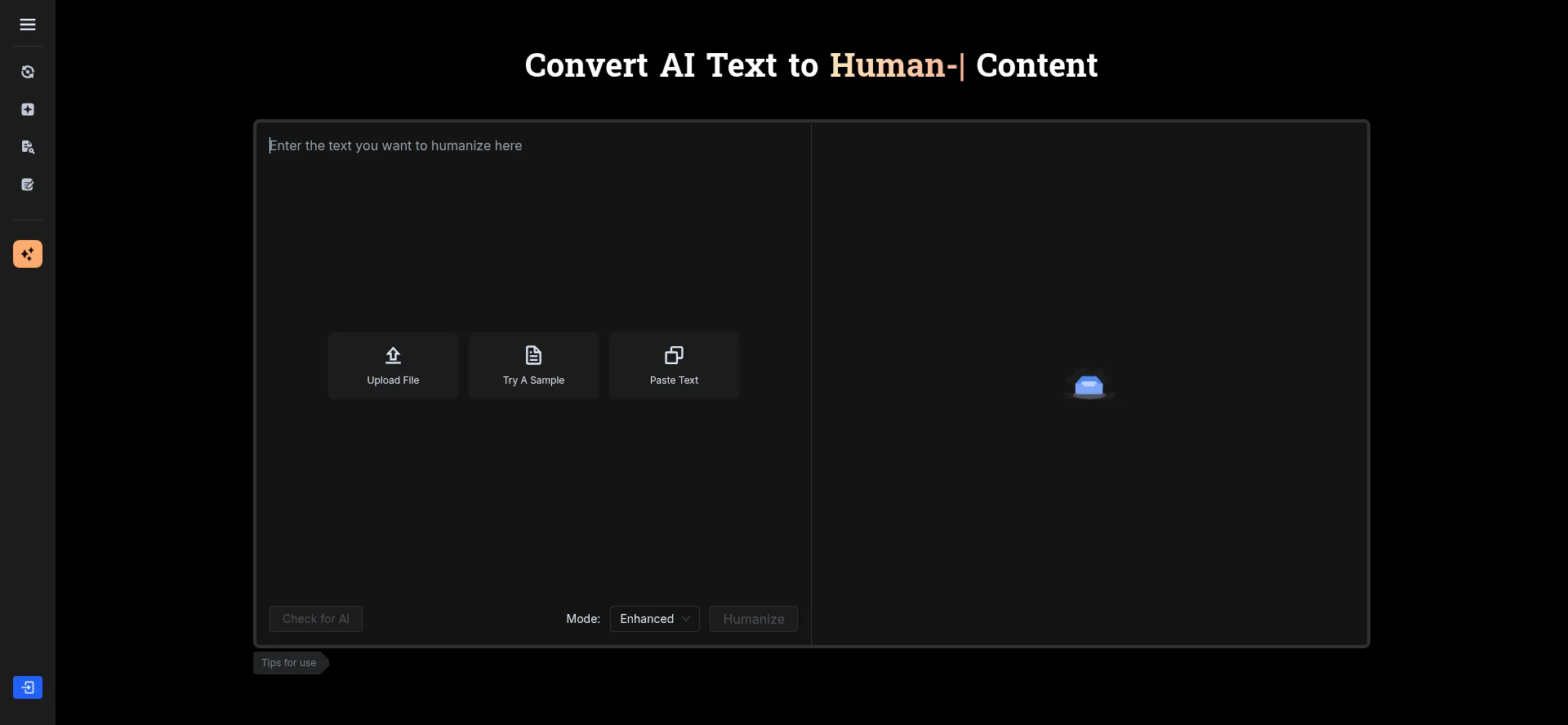 Website screenshot of Bypassgpt.ai