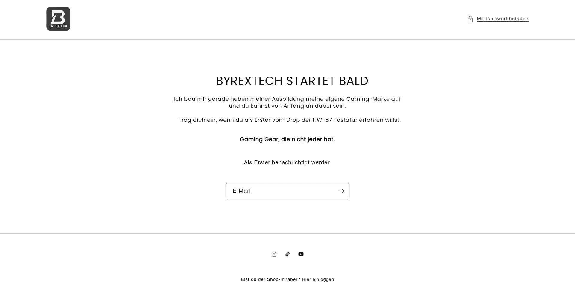 Website screenshot of Byrextech.com