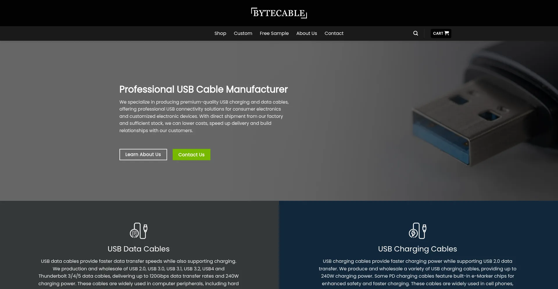 Website screenshot of Bytecable.com