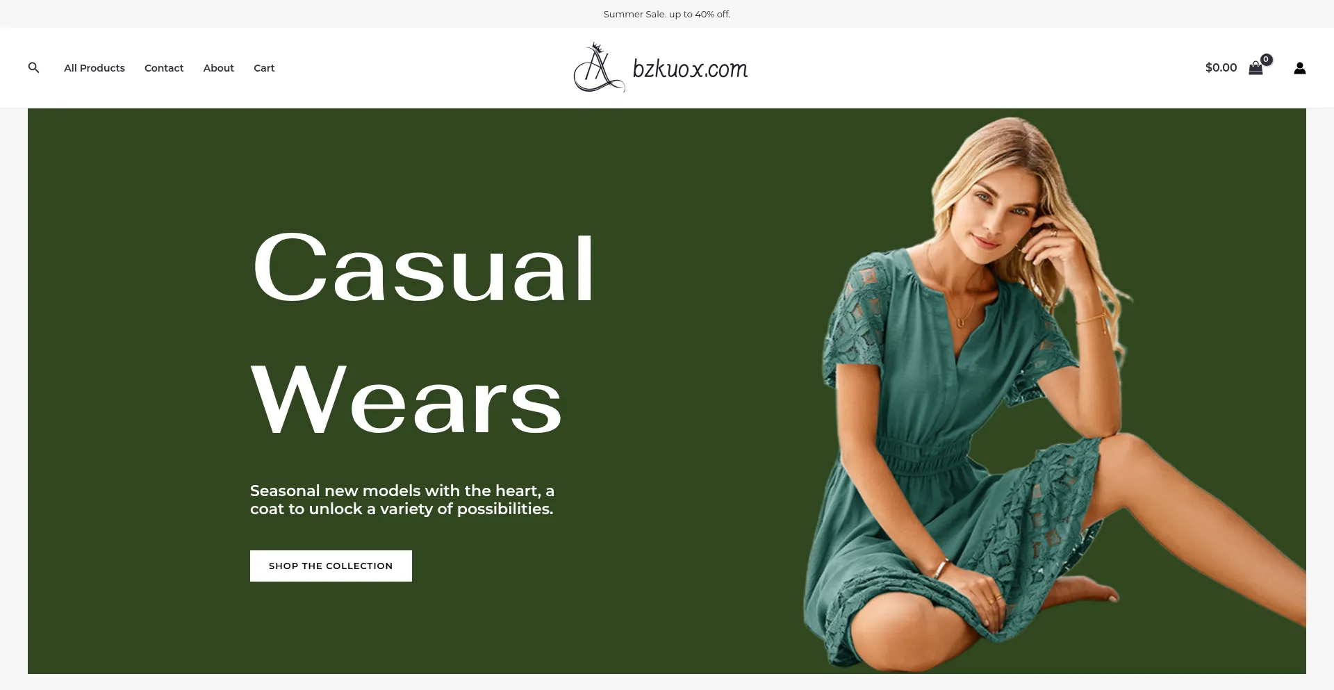 Website screenshot of Bzkuox.com