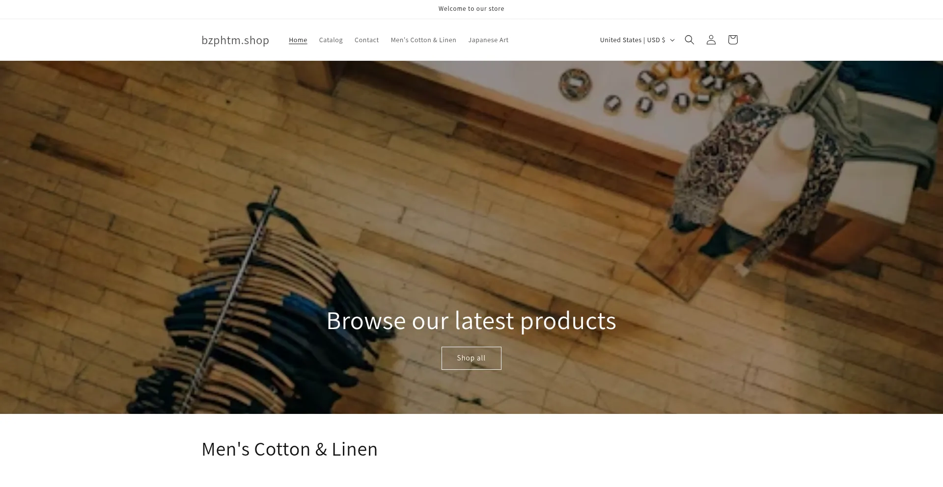 Website screenshot of Bzphtm.shop