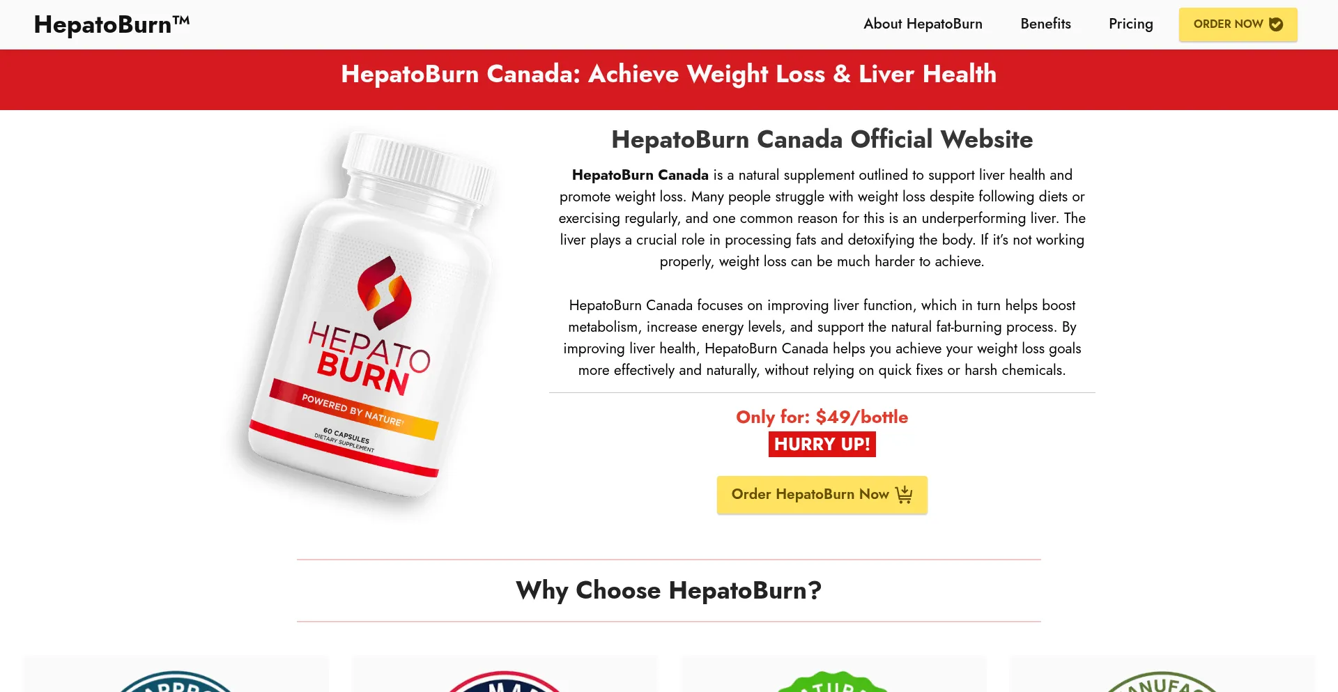 Website screenshot of Ca-hepatoburn.com