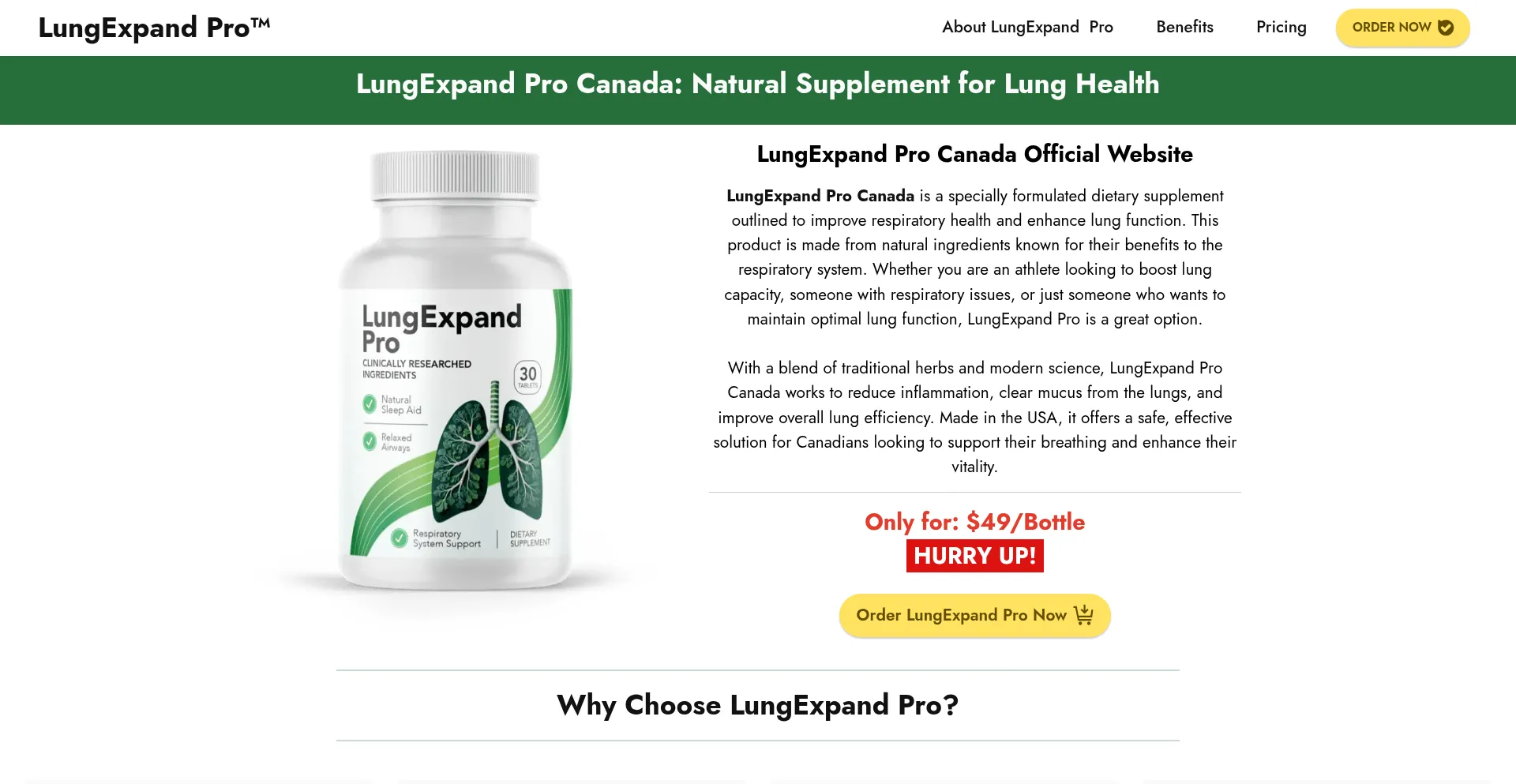 Website screenshot of Ca-lungexpand.pro